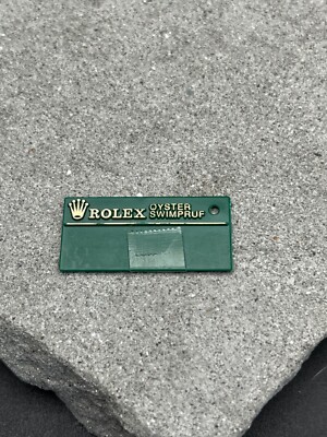 #1289 ORIG. ROLEX 15200 P288553 OYSTER SWIMPRUF HANG TAG ANHÄNGER GREEN TAG