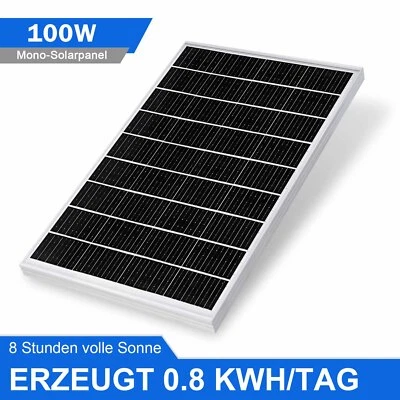 GLIESE 100W 12V Solarpanel Monokristallin Solarmodul für Wohnmobil Camping Gartenhaus
