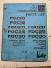 Mitsubishi Forklift Parts List Book Manual Fgc10/15/20/25/30 Fdc20/25/30 1986