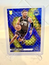 2024-25 Panini Mosaic #222 Isaiah Collier Blue Mosaic #/199 - RC Jazz