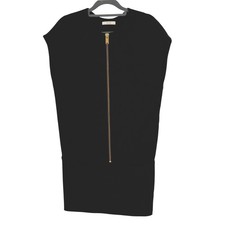 Celine Modele Depose Black Mini Sleeveless Zip Dress Womens Sz 36/S Minimalist