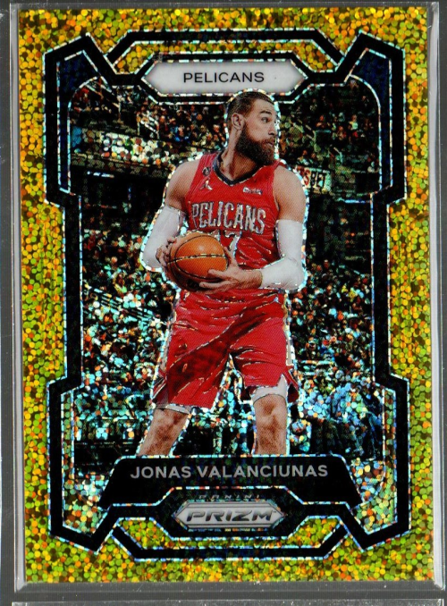 2023-24 Panini Prizm Prizms Gold Sparkle #289 Jonas Valanciunas