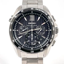 Seiko SAGA153 Brights Chronograph SS Black Dial Men’s Watch Used From Japan