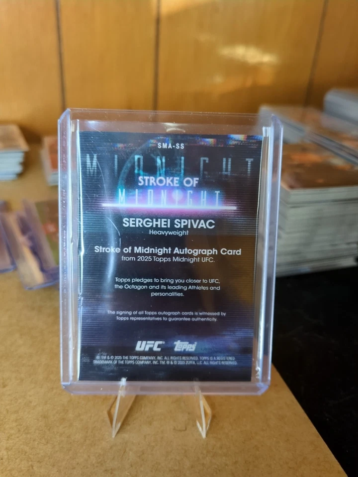 2025 Topps Midnight UFC Stroke Midnight Serghei Spivac Auto  /12 - Image 2 of 2