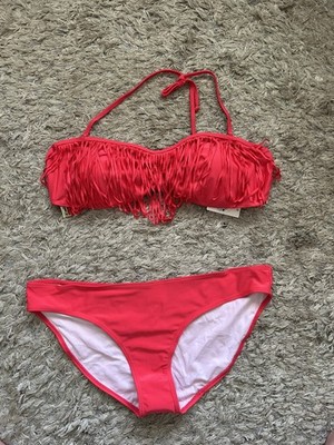 Neu Damen Rosa Größe 18 Fransen Bikini Set 2 Stück Größe 18 Bikinis Bademode