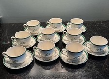 Spode Christmas Tree Teacups And Saucers Set of 10 Made In England