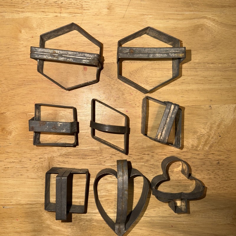 Vintage Stainless Steel Cookie Cutters Set 8 Piece