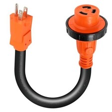 RV Power Adapter 15 Amp to 30 Amp RV Adapter, NEMA 5-15P Male Plug to L5-30R