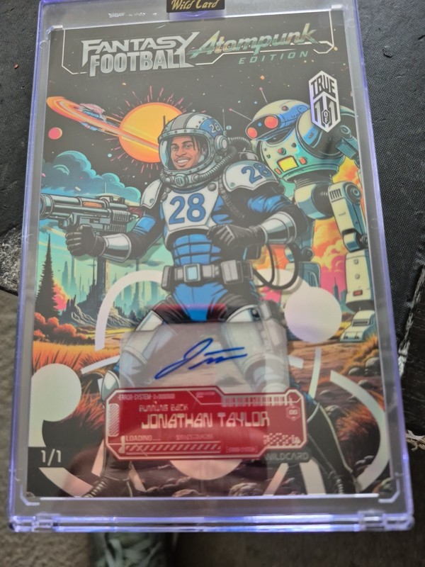 Wild Card 2026 Fantasy Football Atompunk Jonathan Taylor True 1/1 Auto Oversized