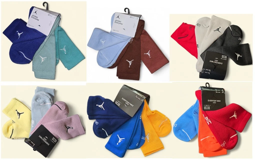 Jordan Socks Air Nike Socks 3 Pairs Everyday MAX CREW Men SIZE MEDIUM LARGE