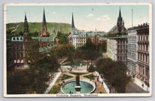 Victoria Square Montreal Canada 1924 Wb Postcard