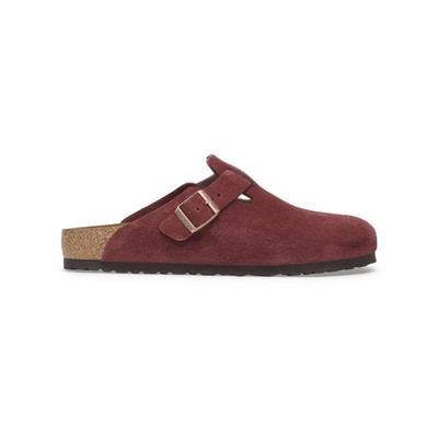 Birkenstock Boston Unisex Suede Leather Sandals   Zinfandel Narrow