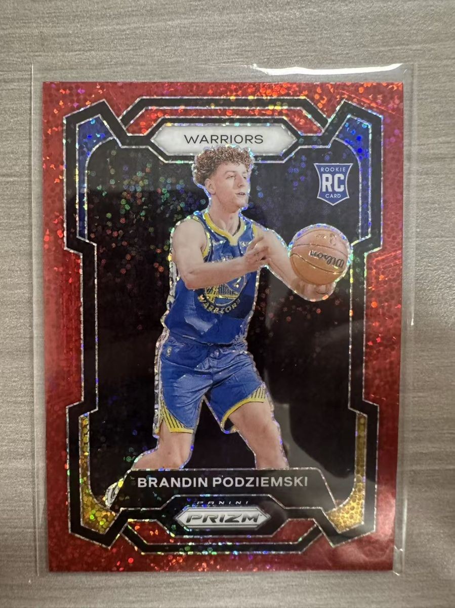 2023-24 PANINI PRIZM WARRIORS BRANDIN PODZIEMSKI #147 RC RED SPARKLE SP
