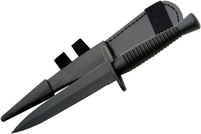 11.25'' British Commando Dagger Stainless Steel Double Edge Blade Leather Sheath