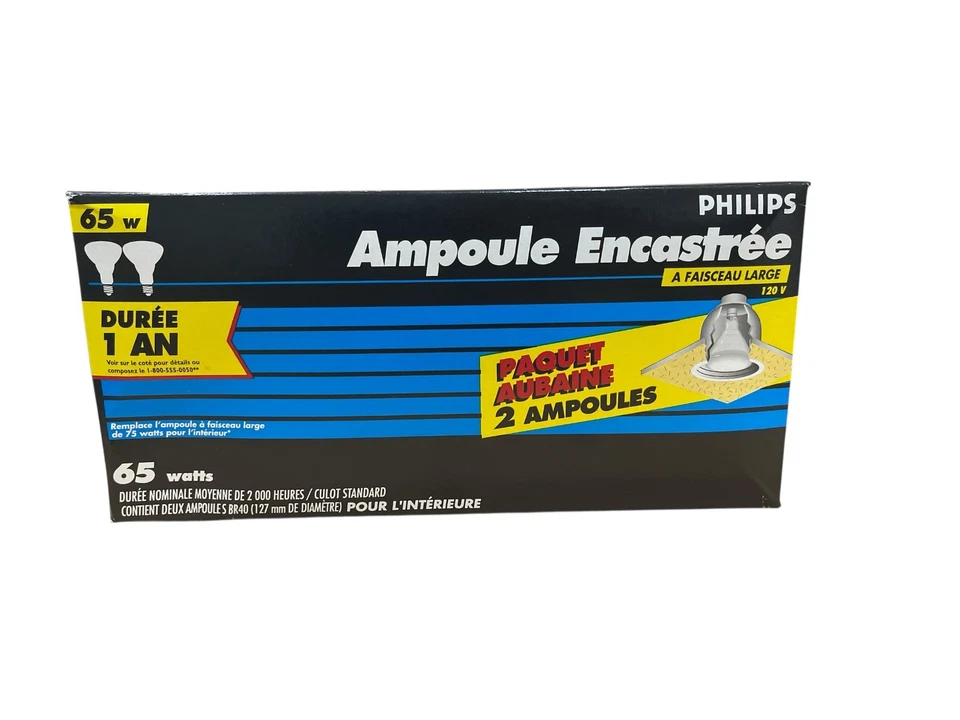 2 Philips Recessed Flood Lamps 65BR40 Indoor 65 Watt 130V 2000Hrs - Image 2 of 2