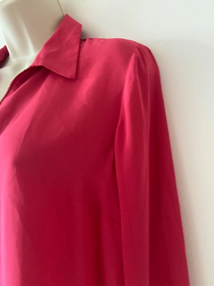 Women's Matalan et vous size 8 long sleeve pink top with 1/4 front zip - Image 3 of 4