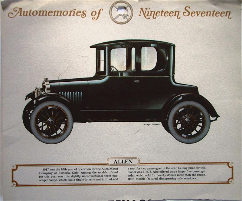 1917 Allen Coupe calendar car print (black)