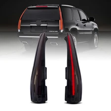 LED Tail Lights For 2007-2014 Cadillac Escalade /ESV Smoke Rear Brake Lamps Pair
