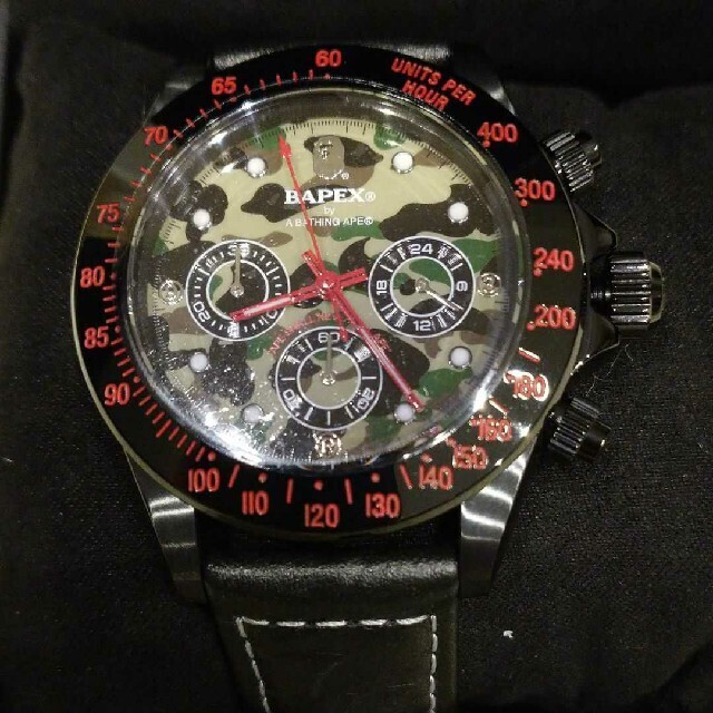 A BATHING APE 1ST CAMO TYPE 3 Bapex Black Quartz Watch Black A BATHING APE 1ST CAMO TYPE 3 Bapex Black Quartz Watch Black