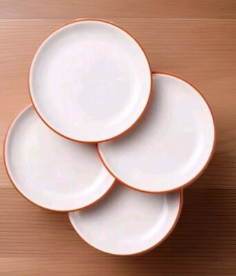 pk Colored Base Melamine Salad Plates Hearth Hand Cream/Poppy NEW 