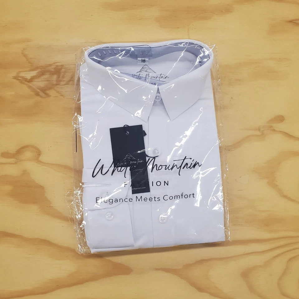 Camisa de vestir blanca para niños con tela de mezcla de poliéster de algodón suave súper elástica Foto 4 de 4