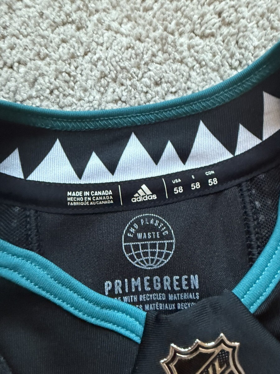 Givani Smith 2024 San Jose Sharks Adidas Black Fin MIC Jersey