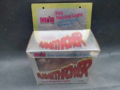 UNTESTED Vintage ARIS FLAMETHROWER Chrome Amber FOG LIGHT 1064 HALOGEN Iodine