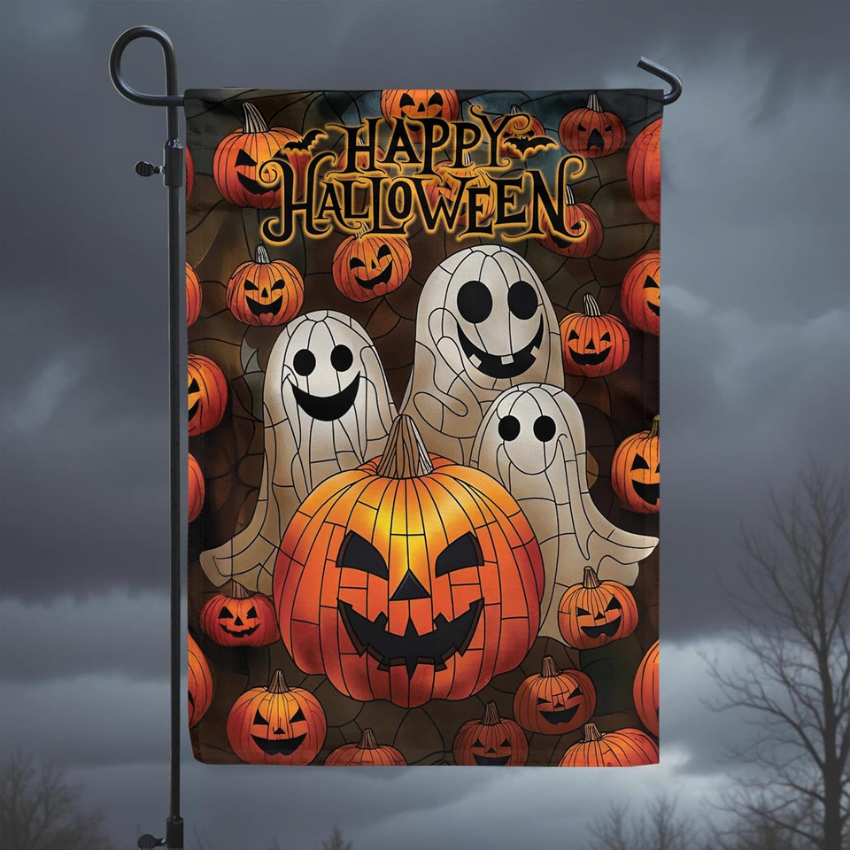 Halloween Double Sided Garden Flags, 12X18" Garden Flag, Pumpkin Flag