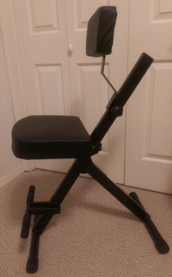 Portable Musician Stool Adjustable Guitar Cushioned Street Performer Chair Seat