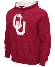 Colosseum Men's Oklahoma Sooners Big Logo Pullover Hoodie Red Medium 60 Value