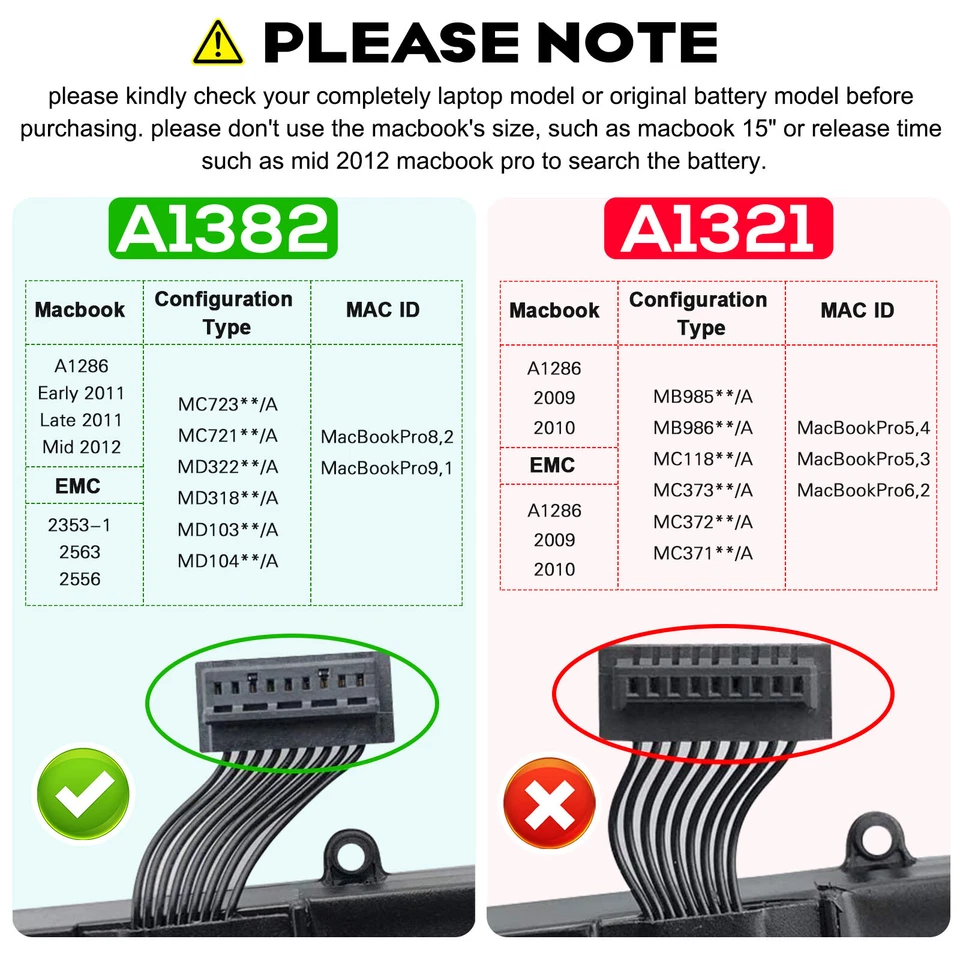 Batería para Apple Macbook Pro 15,4"" A1286 (principios de 2011 mediados de 2012) 15" A1382 SOLO Foto 2 de 4