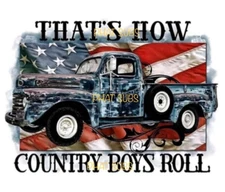 Sublimation Print Country Boys Roll Ready to Press Heat Transfer