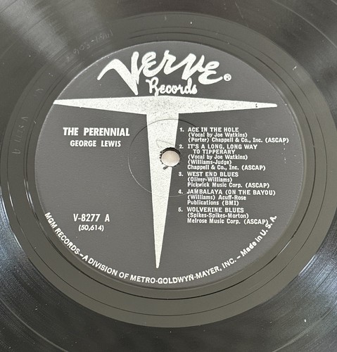George Lewis - The Perennial Lp Vinyl Record Mono Verve Jazz Ex / Vg+ Condition - Imagen 4 de 6