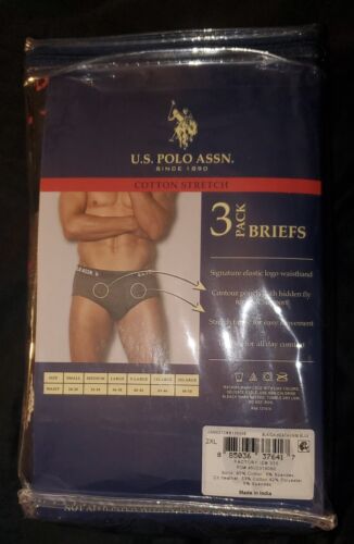 Herren US Polo Assn 3er Pack Slips Baumwolle Stretch Unterwäsche 2XL 44-46 - Bild 4 von 9