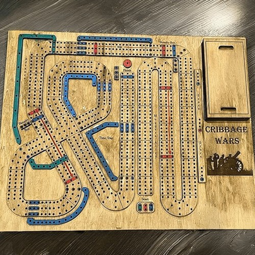 hot🔥 Cribbage Wars Board Game,Cribbage War Game,Wooden Cribbage Board Game Set~ - Picture 2 of 8