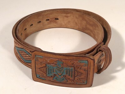 Vintage Chambers Mens 32 Leather Western Thunderbird SW 