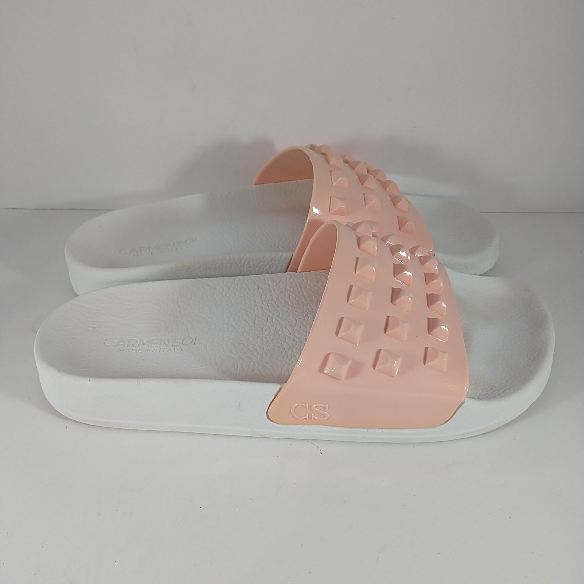 Carmen Sol Franco Italian Jelly Slide Sandals US Women's 39 Baby  Pink/White