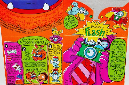 McDonalds 1994 Jim Henson's Muppets Workshop Vintage Kids Toy Dog Happy Meal Box - Picture 4 of 4
