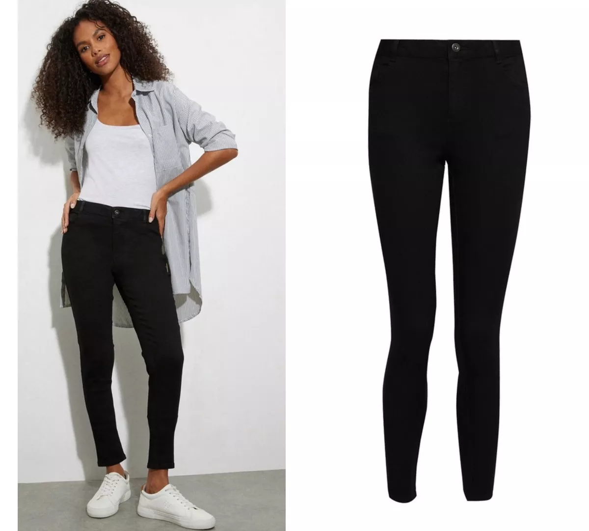 Ladies Black Skinny Jeans Ex D rothy P3rkins High Waist Plus REG