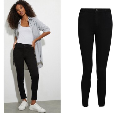 Damen schwarze Skinny Jeans Ex D@rothy P3rkins High Waist Plus REG Tall Petite NEU