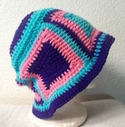 Pink Multicolor Crochet Granny Squared Bucket Hat — photo 3