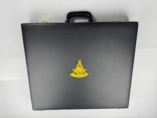 Custom Leather PAST MASTER BLUE LODGE  Apron Hard Case Briefcase MM, PROVINCIAL