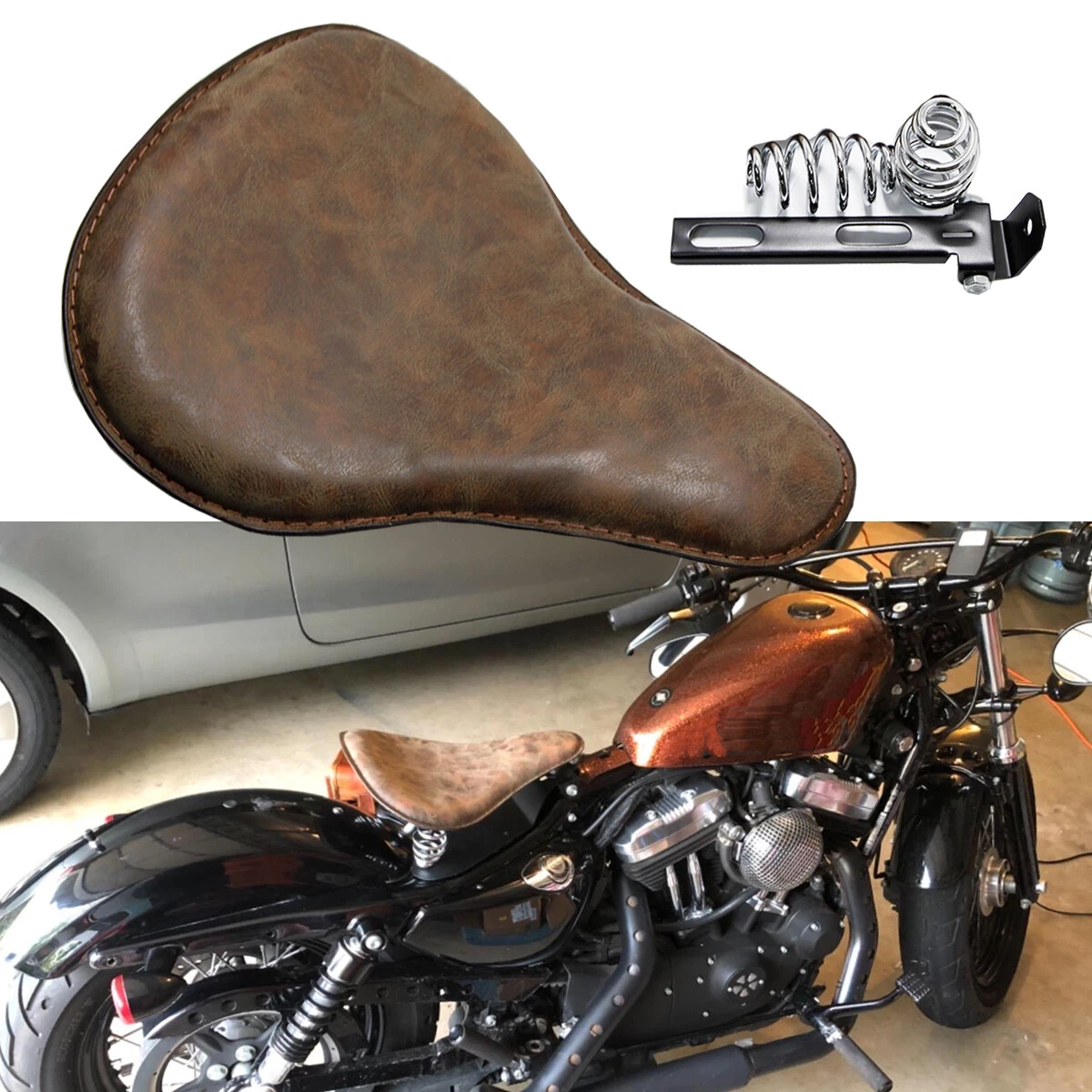Leather on sale motorcycle seat