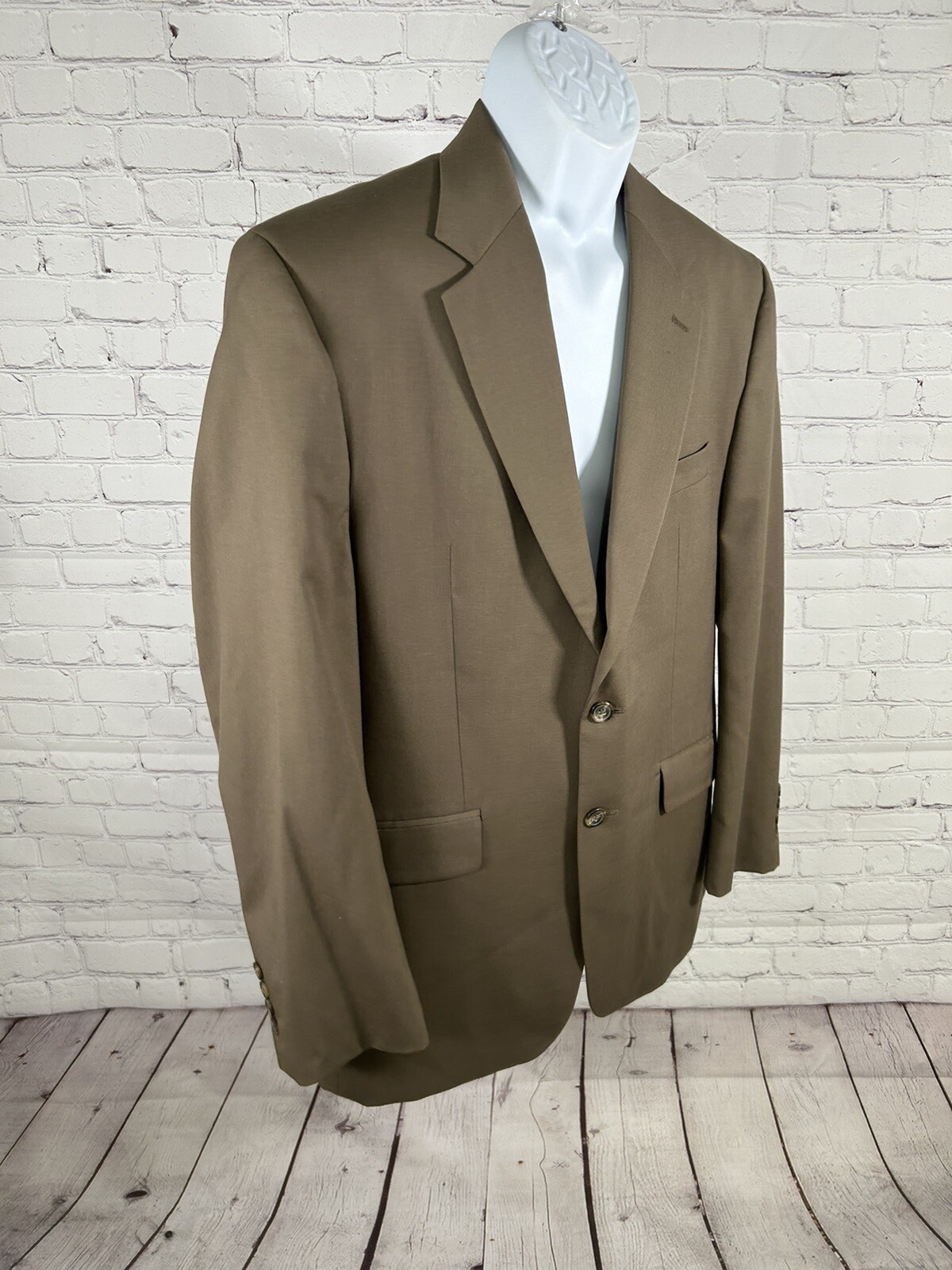 Chaps 1978  100% Wool Solid Brown 2 Button Sports… - image 2