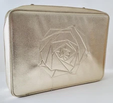 LANCOME Gold Rose Large Makeup Bag Case Great For Makeup Skincare Travel NEW!!!