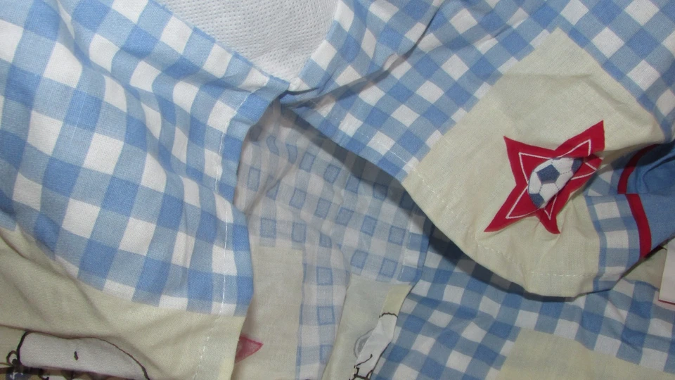 Peanuts snoopy woodstock sports ball crib skirt dust ruffle basketball baseball - Image 4 of 4