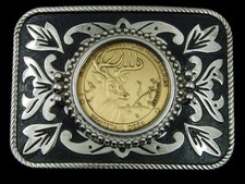 SF07160 NOS GREAT  NORTH AMERICAN HUNTING CLUB COLLECTORS MEDAL/COIN  BUCKLE