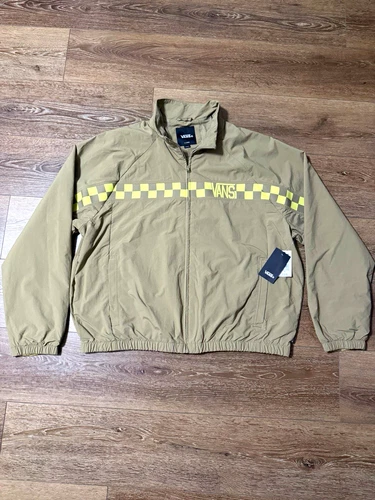 VANS Ronnie Color BL Men’s XL Beige/Yellow Checkered Full Zip Windbreaker - product listing photo