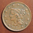 Photo of a 1842-P Large Cent from an eBay listing that sold on Jul 19, 2026