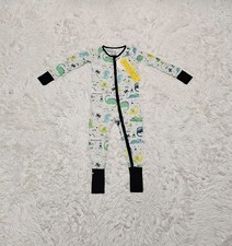 Little Sleepies OG BLUE GREEN DINOS Dinosaurs Zippy Pajamas 18-24 Months NEW NWT